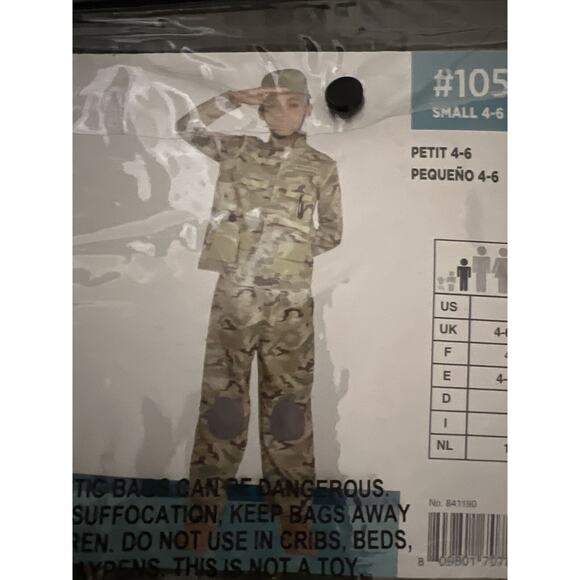Combat Soldier Boys Halloween Costume CHILD Small 4-6, 5pc: Jacket, Helmet, Pant - Picture 8 of 16